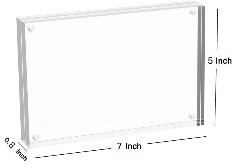 Meetu Acrylic Picture Frame 5x7 Tabletop Photo Frame Magnetic Double Sided Frame Free Standing Desktop for Display Document, Certificate, Photograph, Artwork in Office Room - Image 1